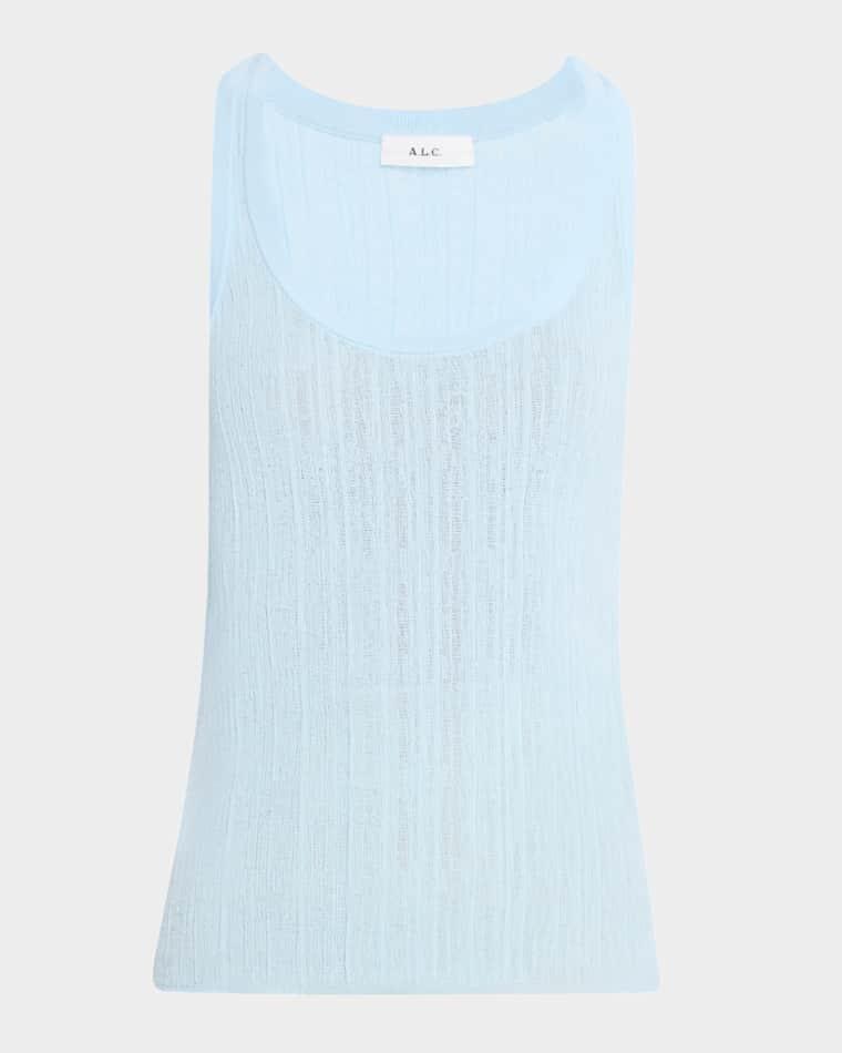 Iris Striped Scoop-Neck Tank Top by A.L.C.