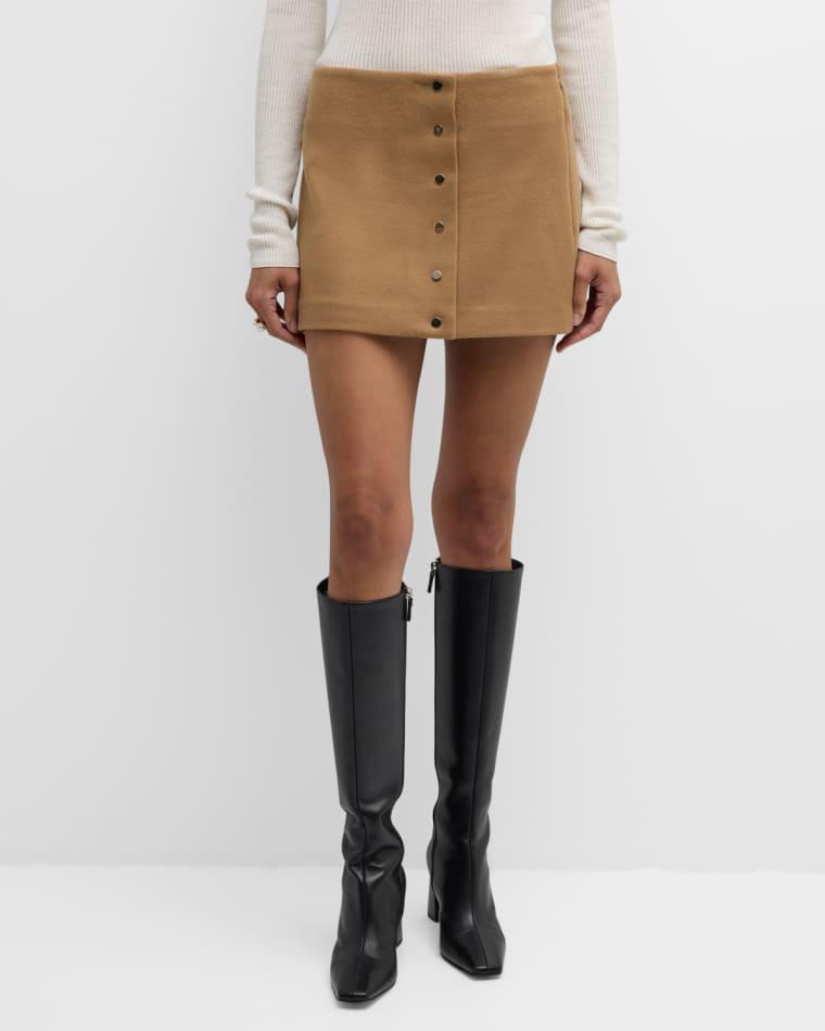 May Snap-Front Wool-Cashmere Mini Skirt by A.L.C.