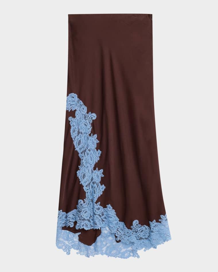 Olivia Crepe and Lace Midi Skirt by A.L.C.