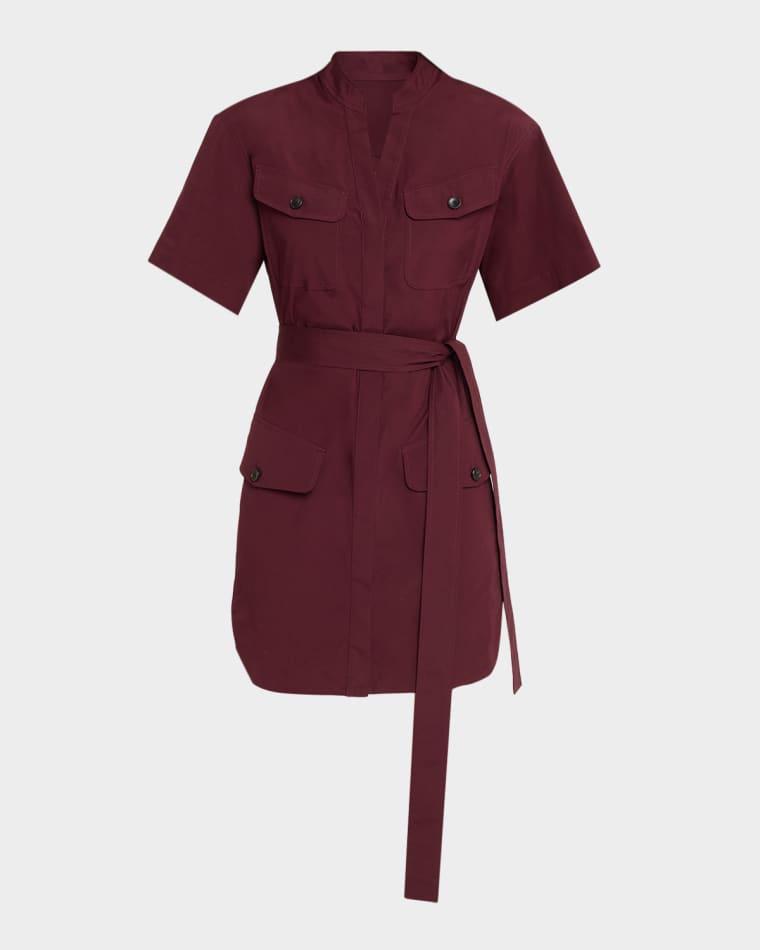 Quinn Short-Sleeve Twill Shirtdress by A.L.C.