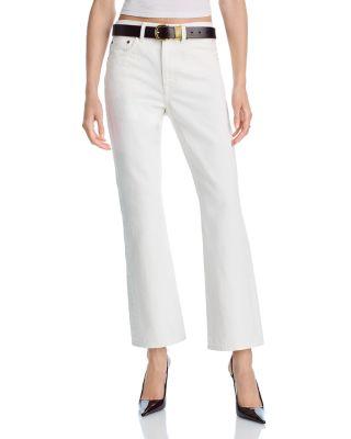 The 009 High Rise Cropped Flare Jeans in White by A.L.C.