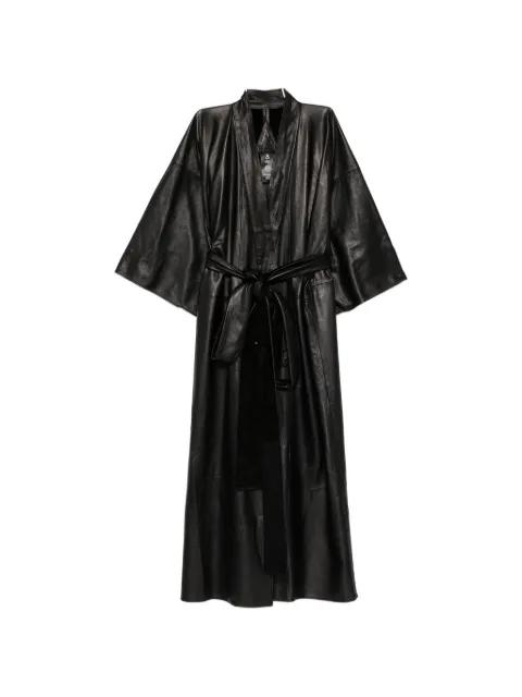 kimono belted leather coat by A LEATHER