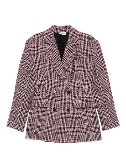 double-breasted check-pattern blazer by A.M.G.