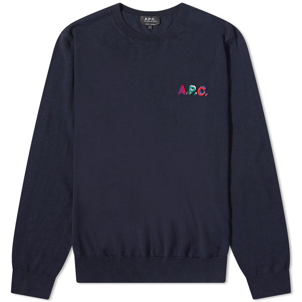 A.P.C. Brian Embroidered Logo Crew Knit by A.P.C.