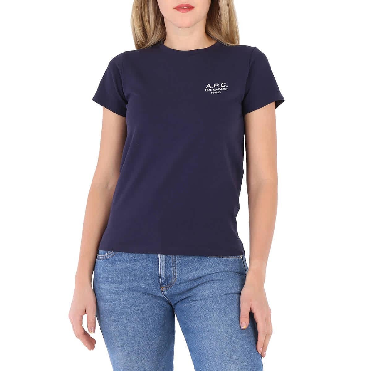 A.P.C. Dark Navy Denise Embroidered Logo T-Shirt by A.P.C.