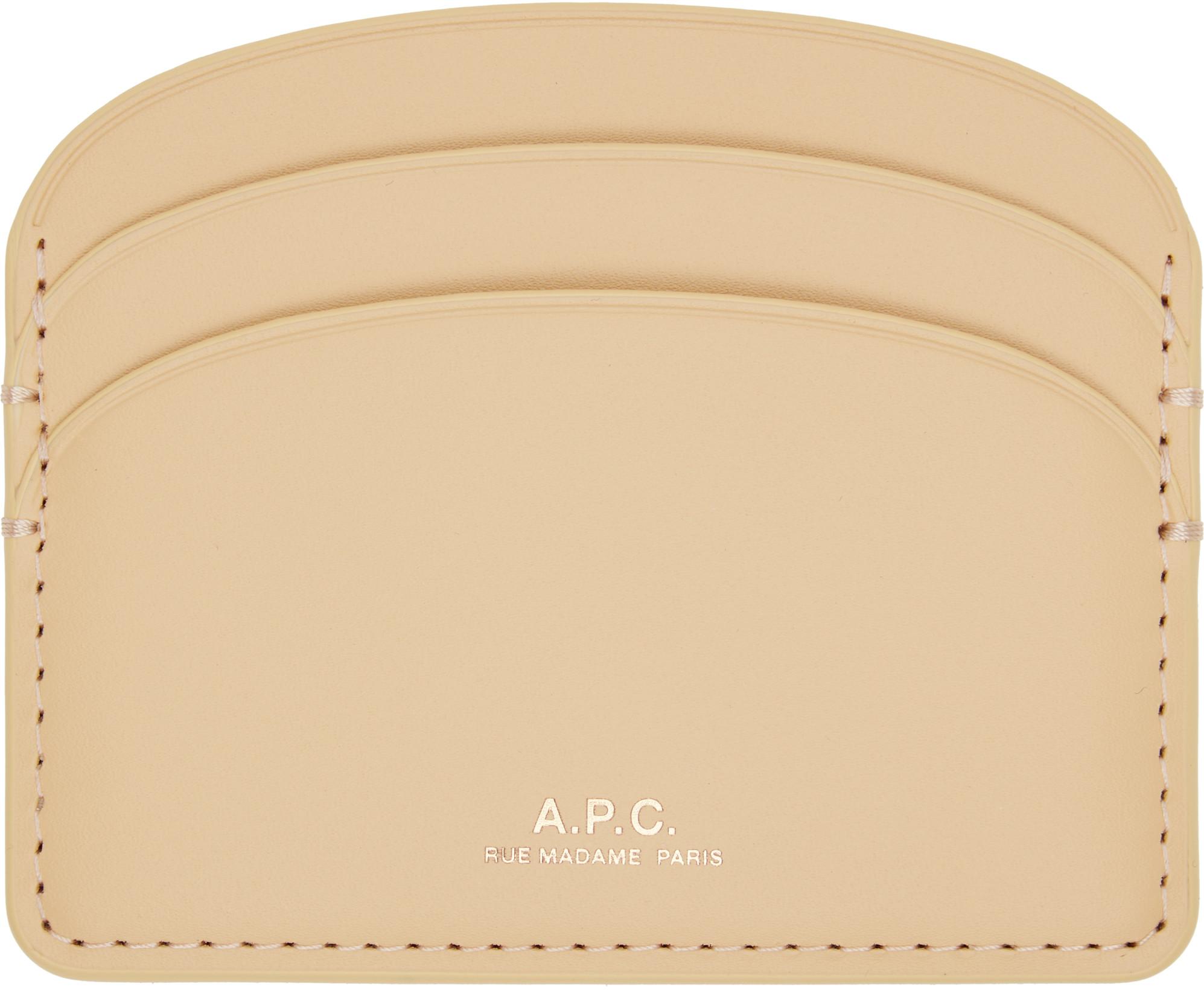 Beige Demi-Lune Card Holder by A.P.C.