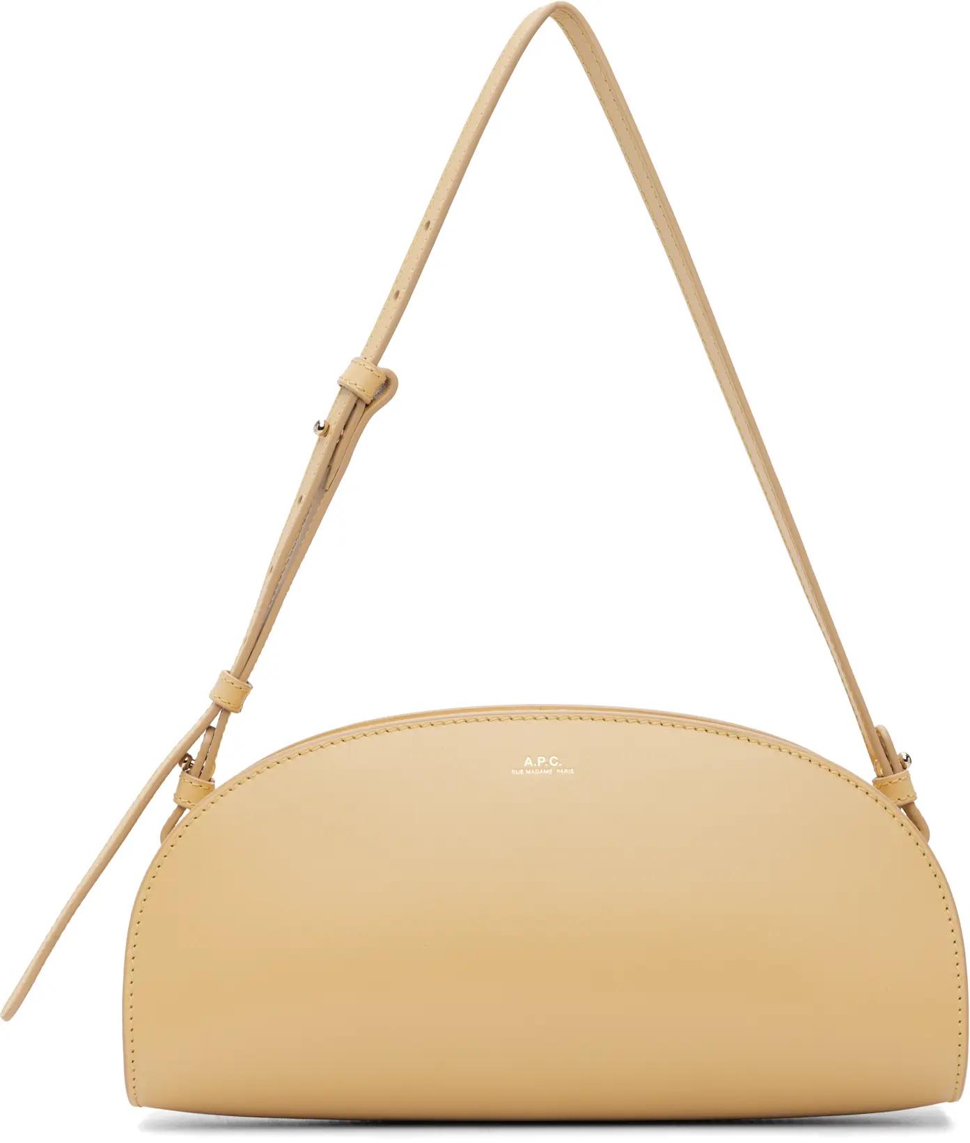 Beige Demi-Lune Shoulder Bag by A.P.C.