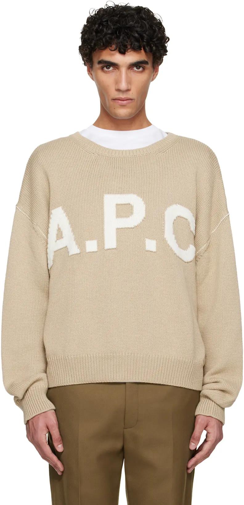 Beige Logo 'A.P.C.' Sweater by A.P.C.