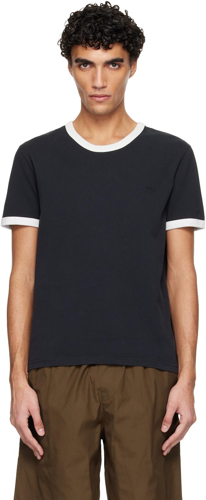 Black Contrast Trim T-shirt by A.P.C.