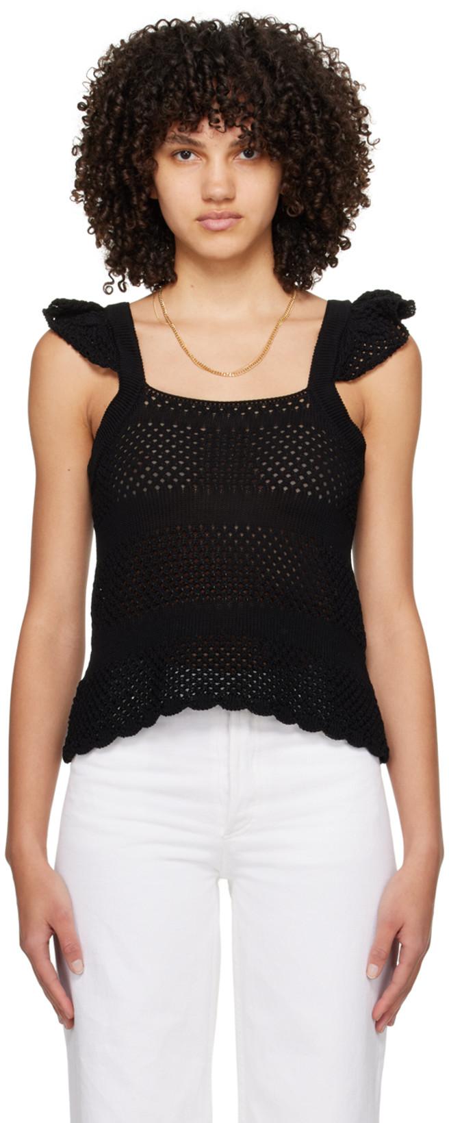 Black Crocheted Tank Top by A.P.C.