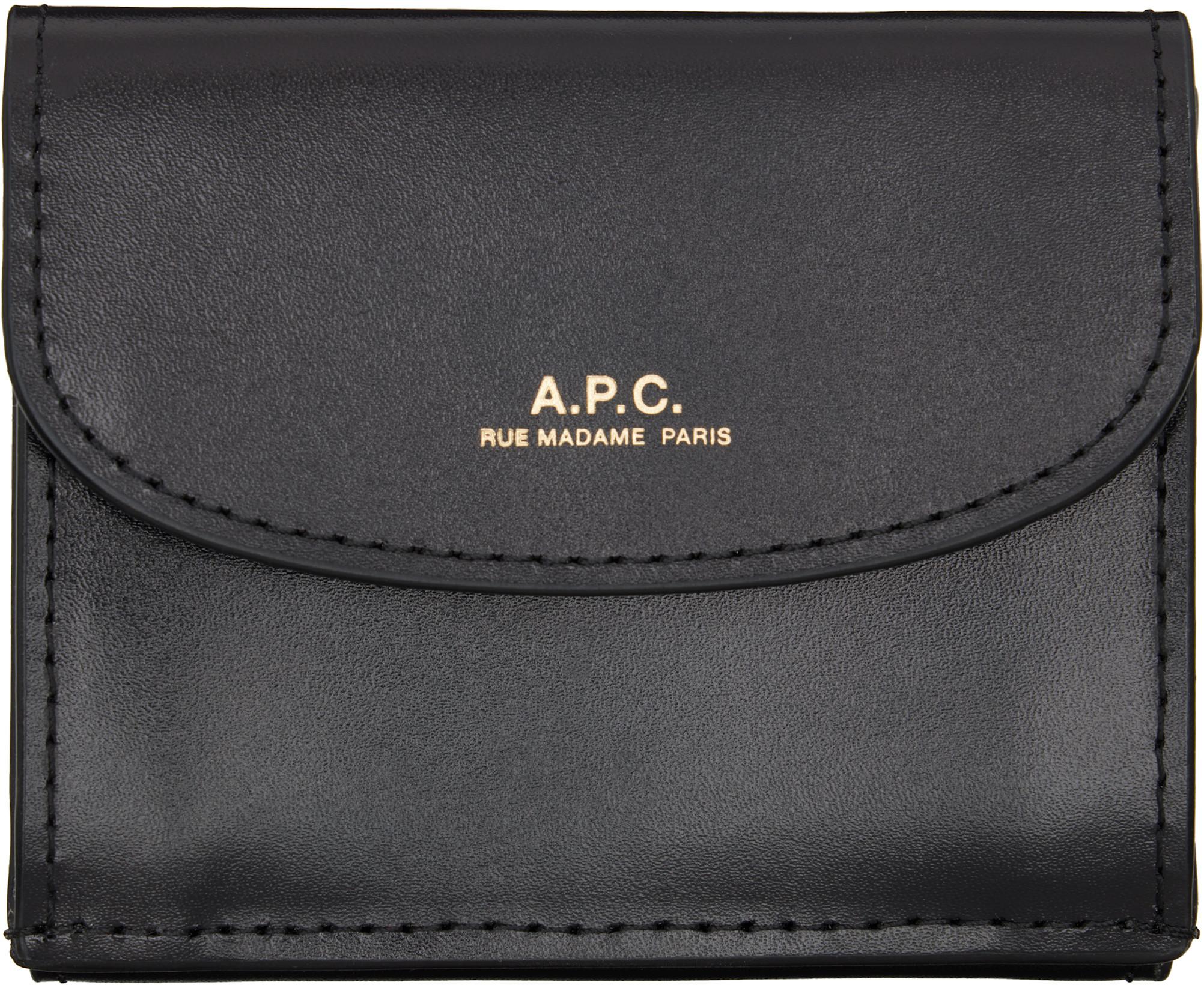 Black Trifold Genève Wallet by A.P.C.