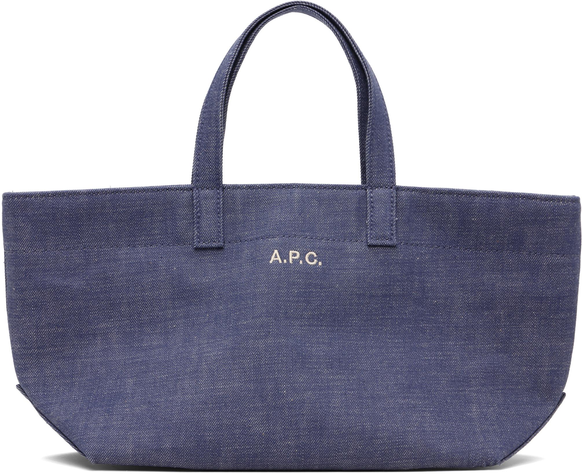 Blue 'Le Drummer' Toile Small Tote by A.P.C.