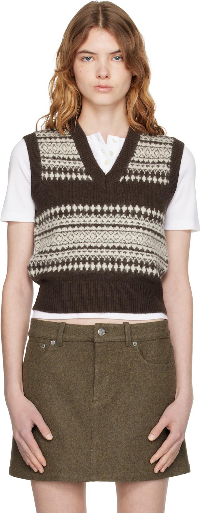 Brown Wool Sweater Vest by A.P.C.