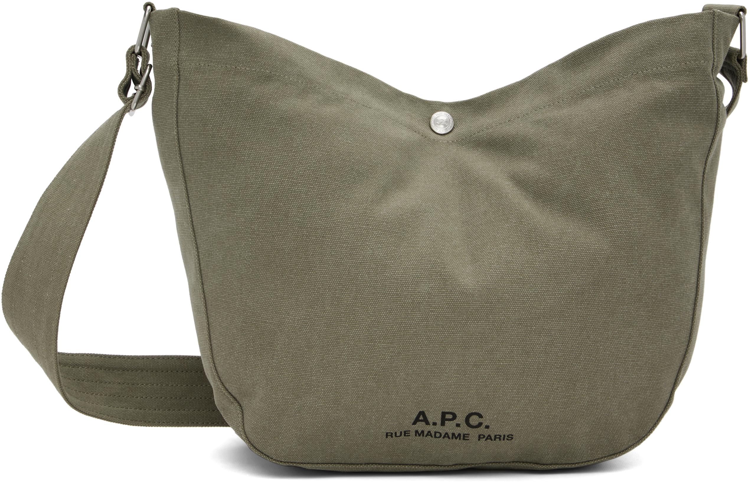 Khaki Journal Satchel by A.P.C.