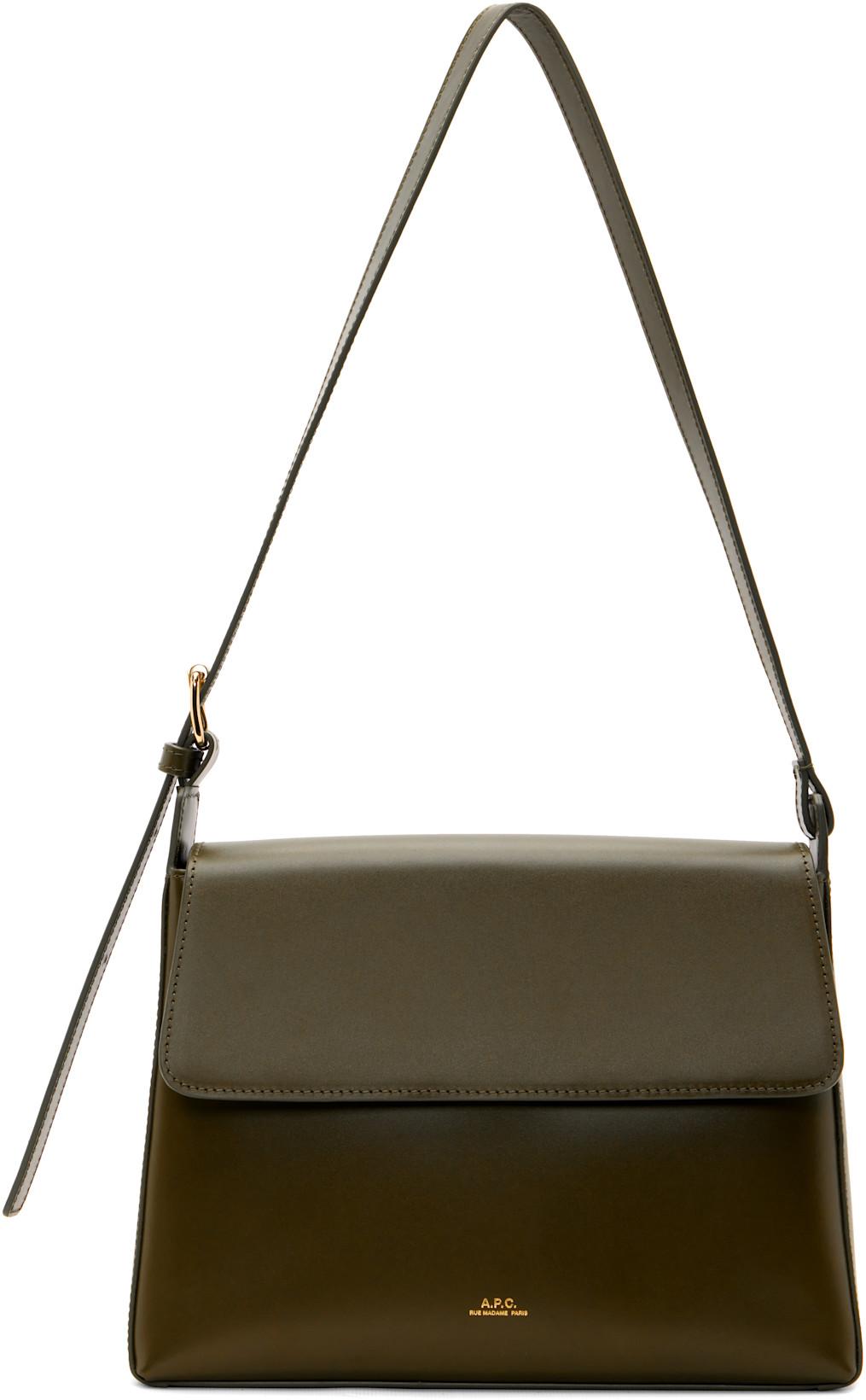 Khaki Virginie Flap Bag by A.P.C.