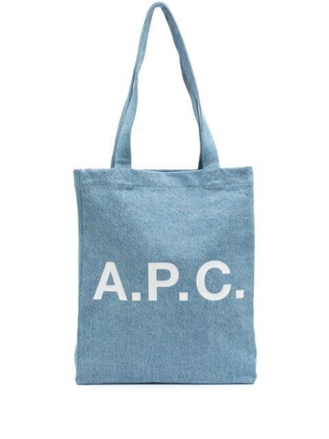 Lou logo-print denim tote bag by A.P.C.