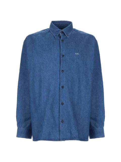 Mathias logo-embroidered button-down shirt by A.P.C.