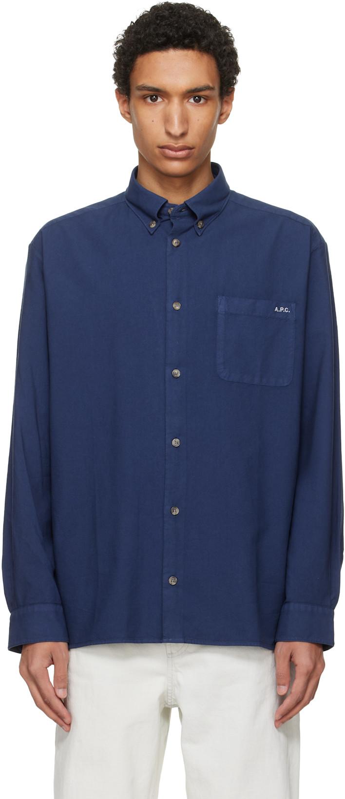 Navy Mateo Logo Shirt by A.P.C.