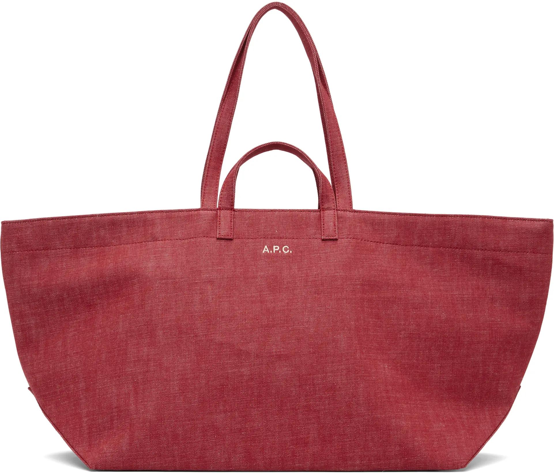 Red 'Le Drummer' Toile Tote by A.P.C.