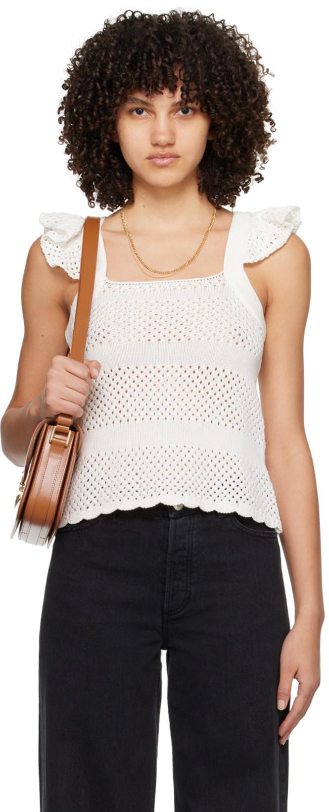 White Crocheted Tank Top by A.P.C.