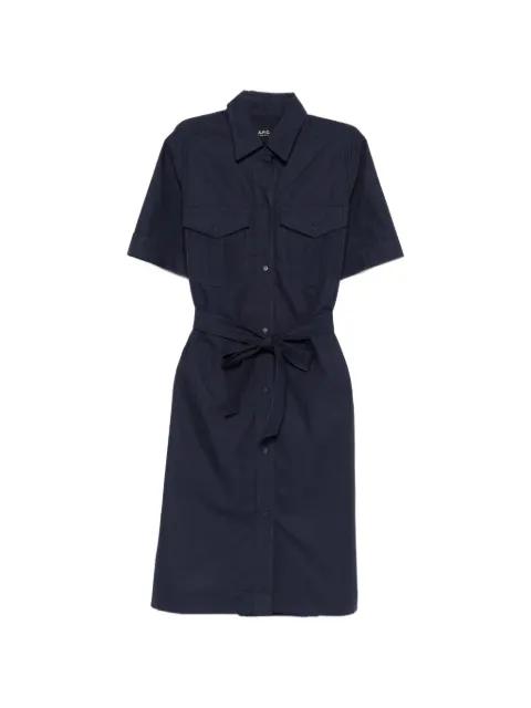 belted short-sleeve shirt dress by A.P.C.