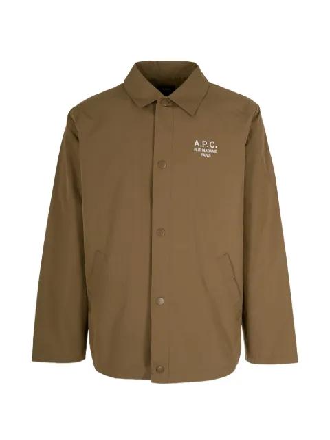 buttoned logo-detail shirt jacket by A.P.C.