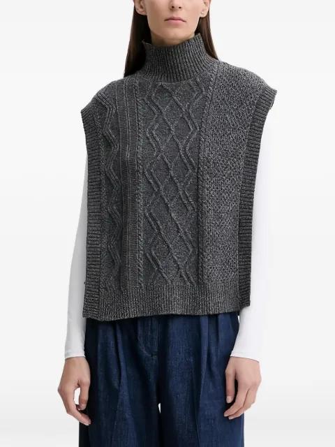 cable-knit funnel-neck gilet by A.P.C.