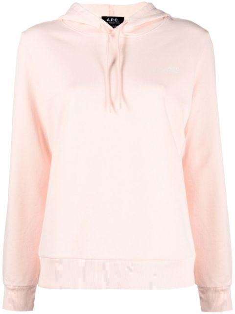 embroidered drawstring hoodie by A.P.C.