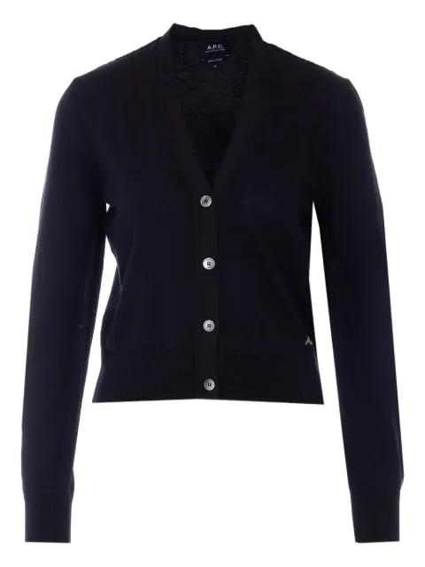 embroidered-logo cardigan by A.P.C.