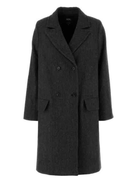 embroidered wool blend coat by A.P.C.