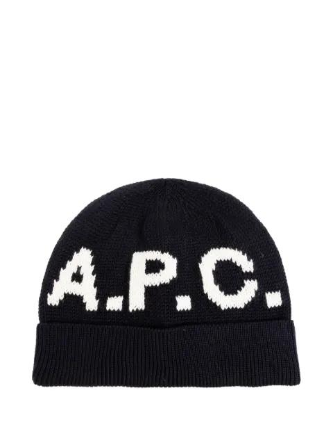 lettering knitted beanie by A.P.C.