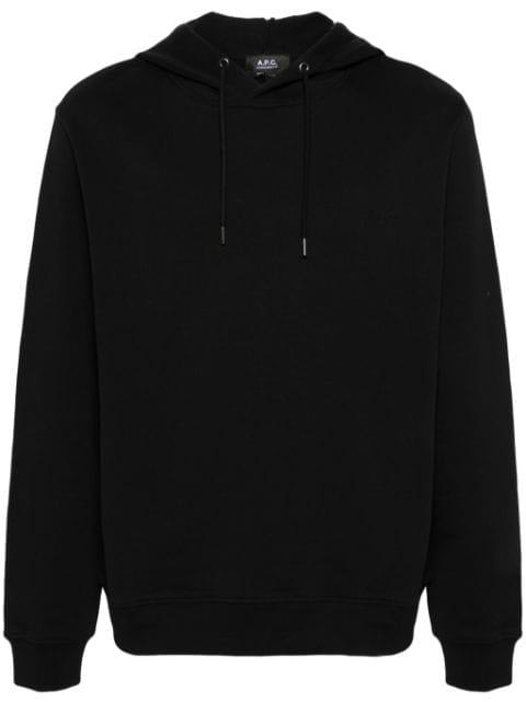 logo-embroidered cotton hoodie by A.P.C.