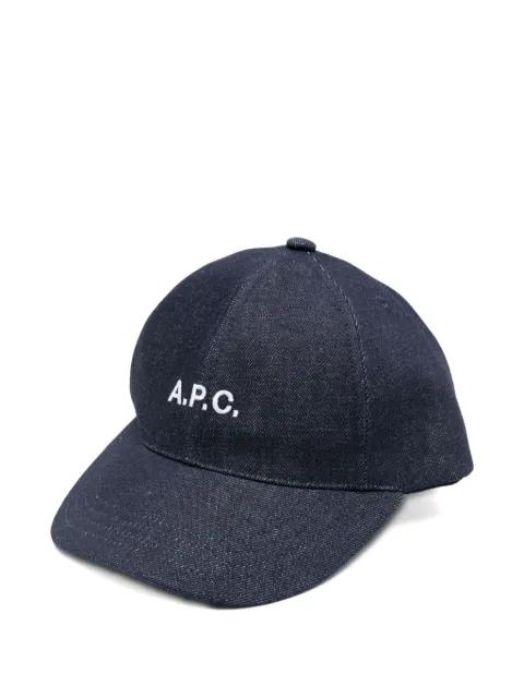 logo-embroidered denim cap by A.P.C.