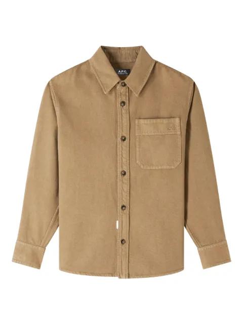 logo-embroidered shirt jacket by A.P.C.