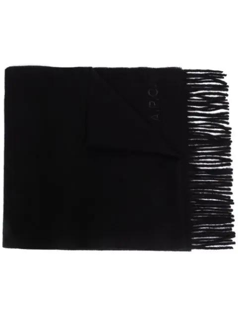 logo-embroidered wool scarf by A.P.C.
