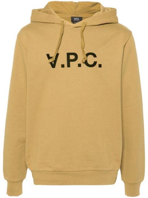 logo-flocked cotton hoodie by A.P.C.