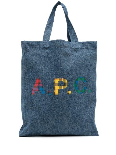 logo-print denim tote bag by A.P.C.