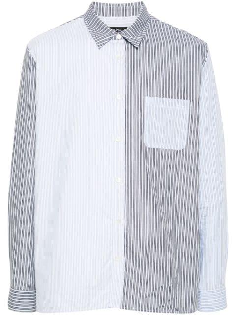 patchwork striped shirt by A.P.C.