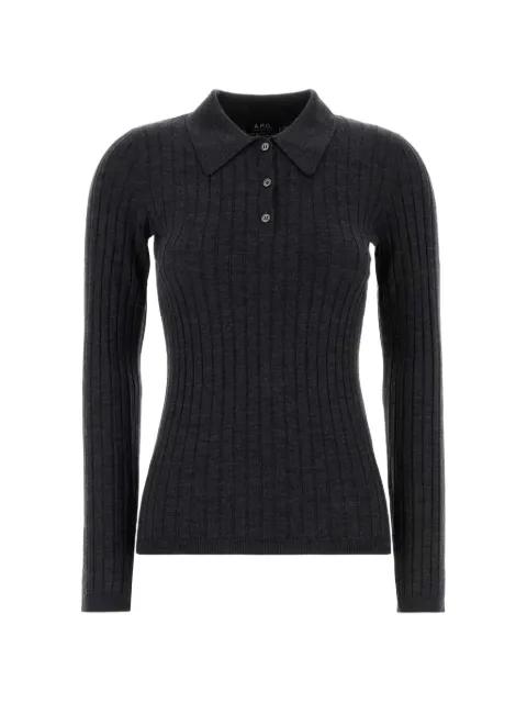 ribbed-knit polo top by A.P.C.