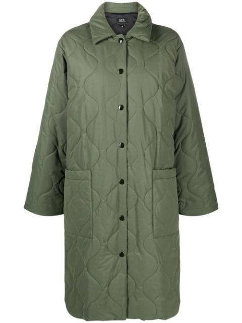 single-breasted quilted coat by A.P.C.