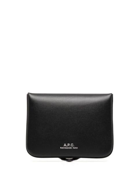 snap-fastening leather wallet by A.P.C.