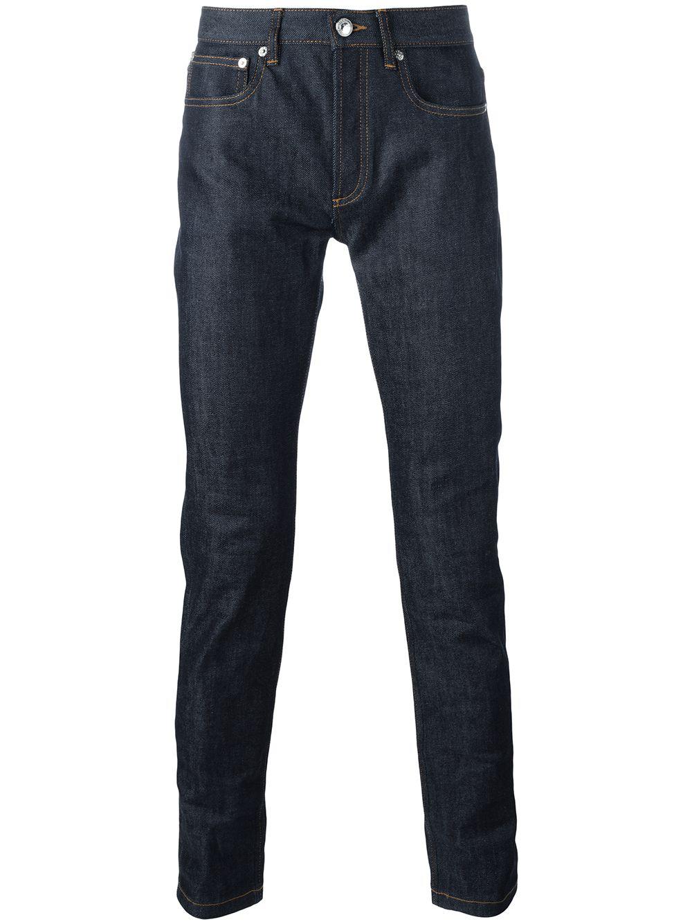 stitch detail slim-fit jeans by A.P.C.