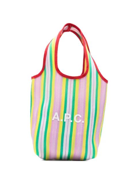 striped logo tote bag by A.P.C.