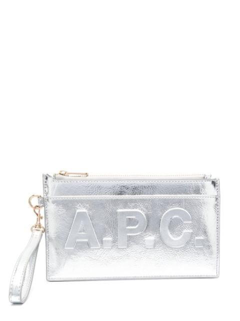 zip-up leather clutch bag by A.P.C.