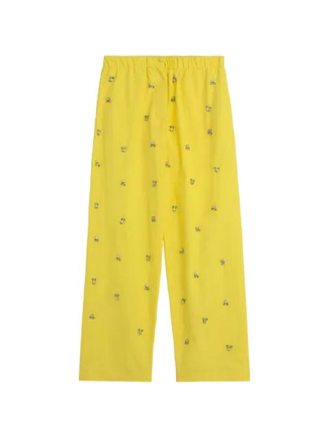 Popeline elasticated embellished trousers by A PAPER KID