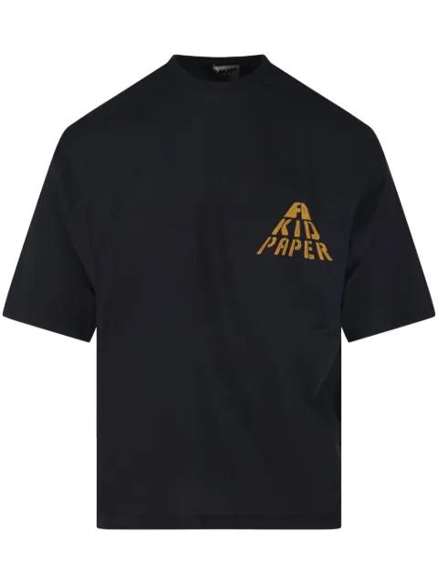 logo cotton t-shirt by A PAPER KID