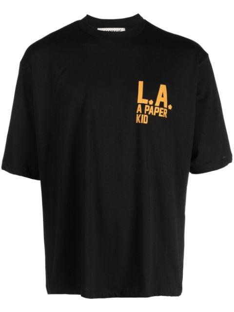 logo-print cotton T-shirt by A PAPER KID