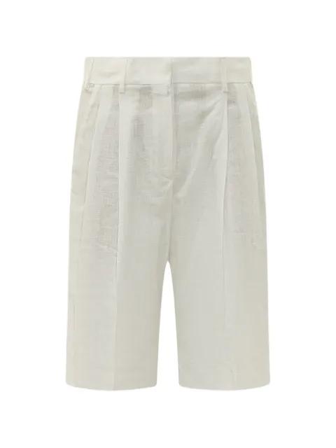 pleated-linen shorts by A PAPER KID