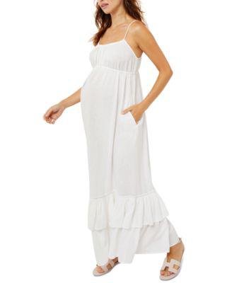 Ruffled Maxi Maternity Dress by A PEA IN THE POD