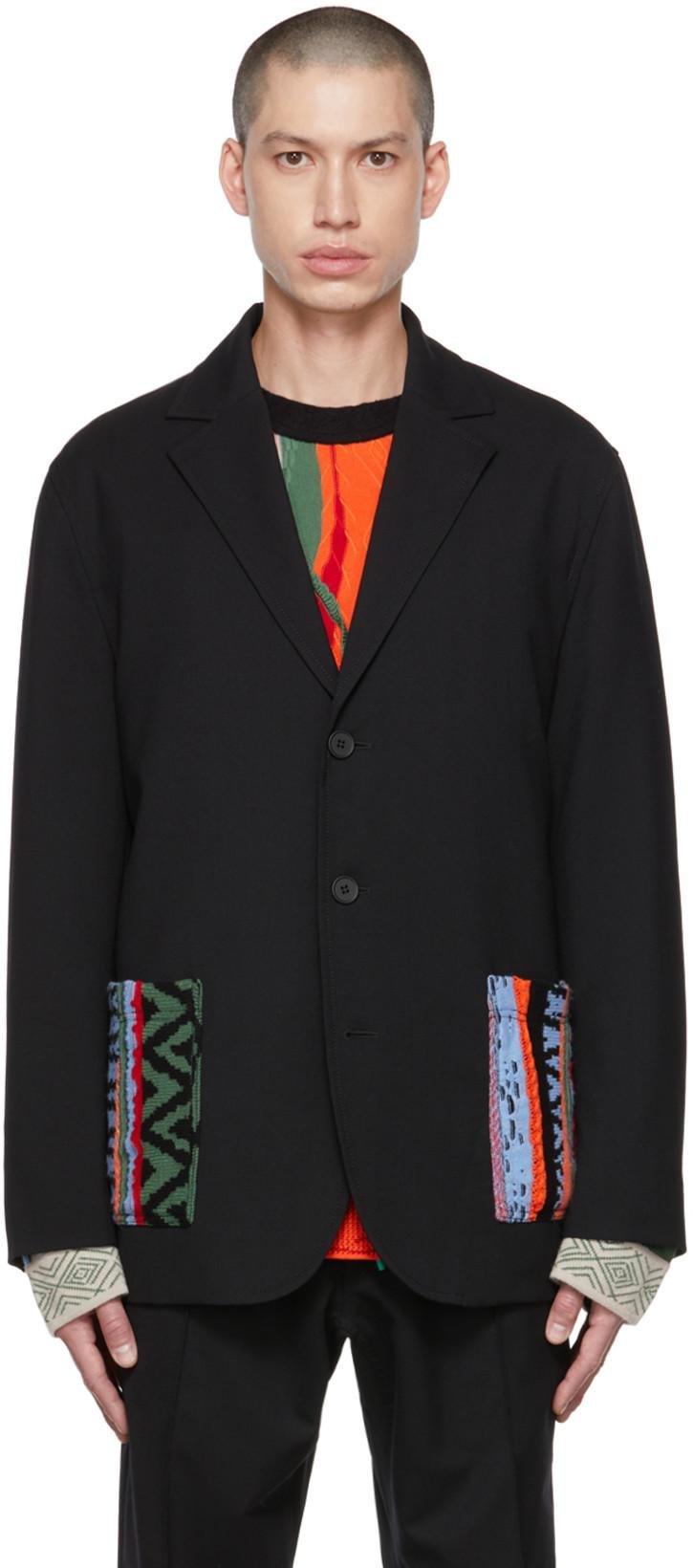 Black Embroidered Blazer by A PERSONAL NOTE 73